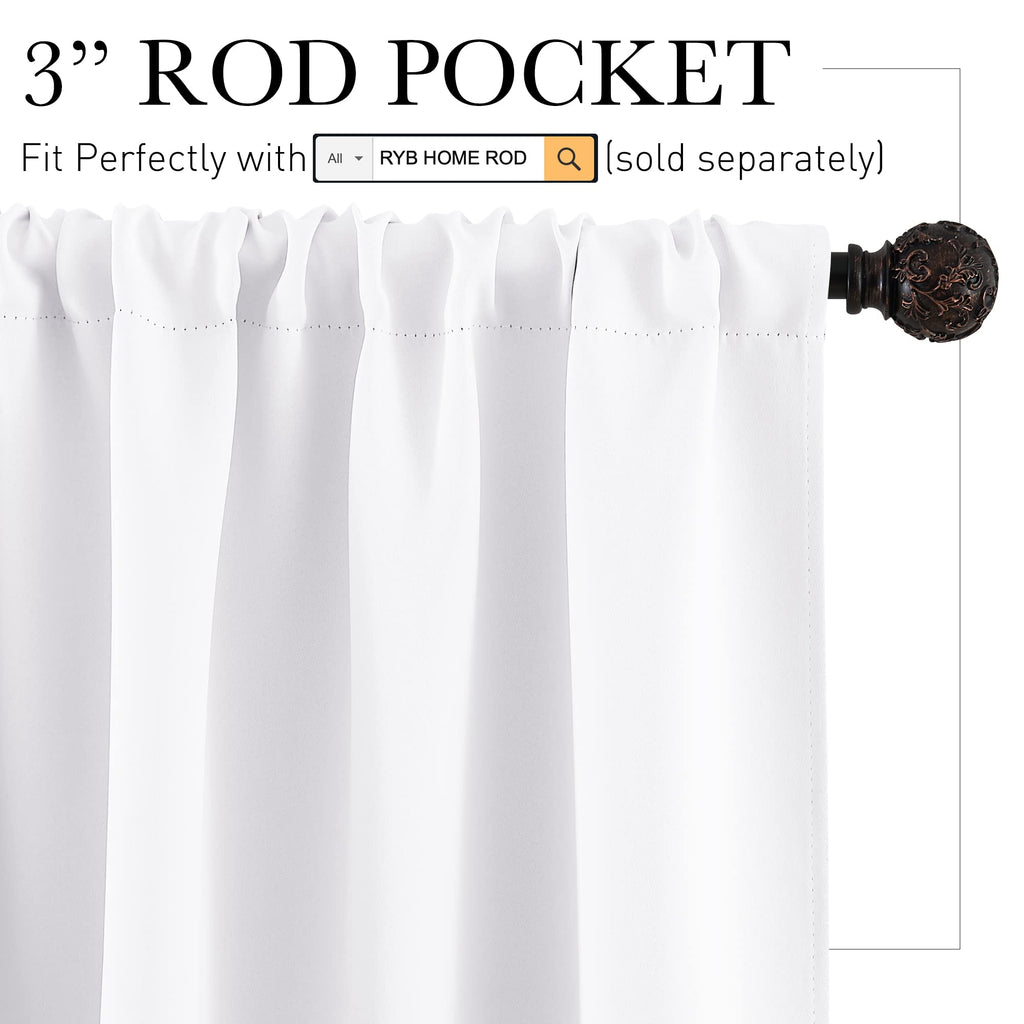 Curtains for Bedroom Living Room Nursery Office 72 inches Long