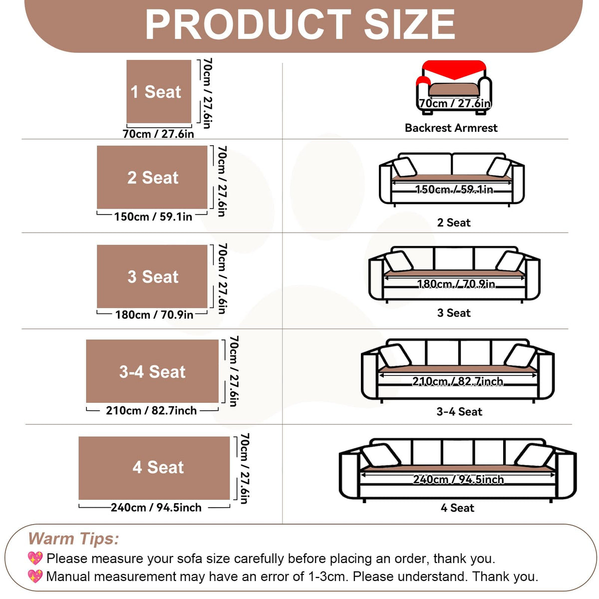 All Seasons Sofa Covers for 3 Cushion Couch Washable (3 Ounce)
