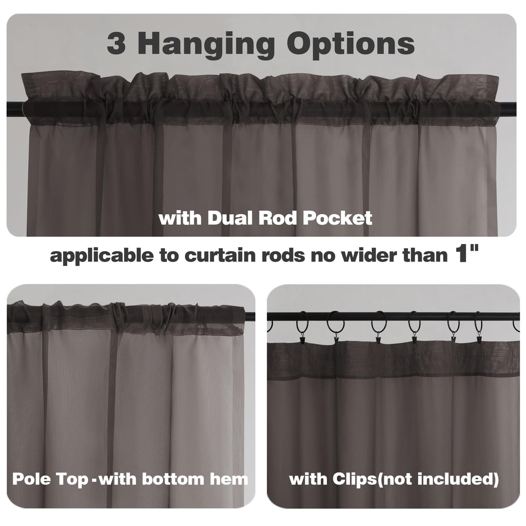 Sheer Valances for Windows 2 Pieces (2 Count)
