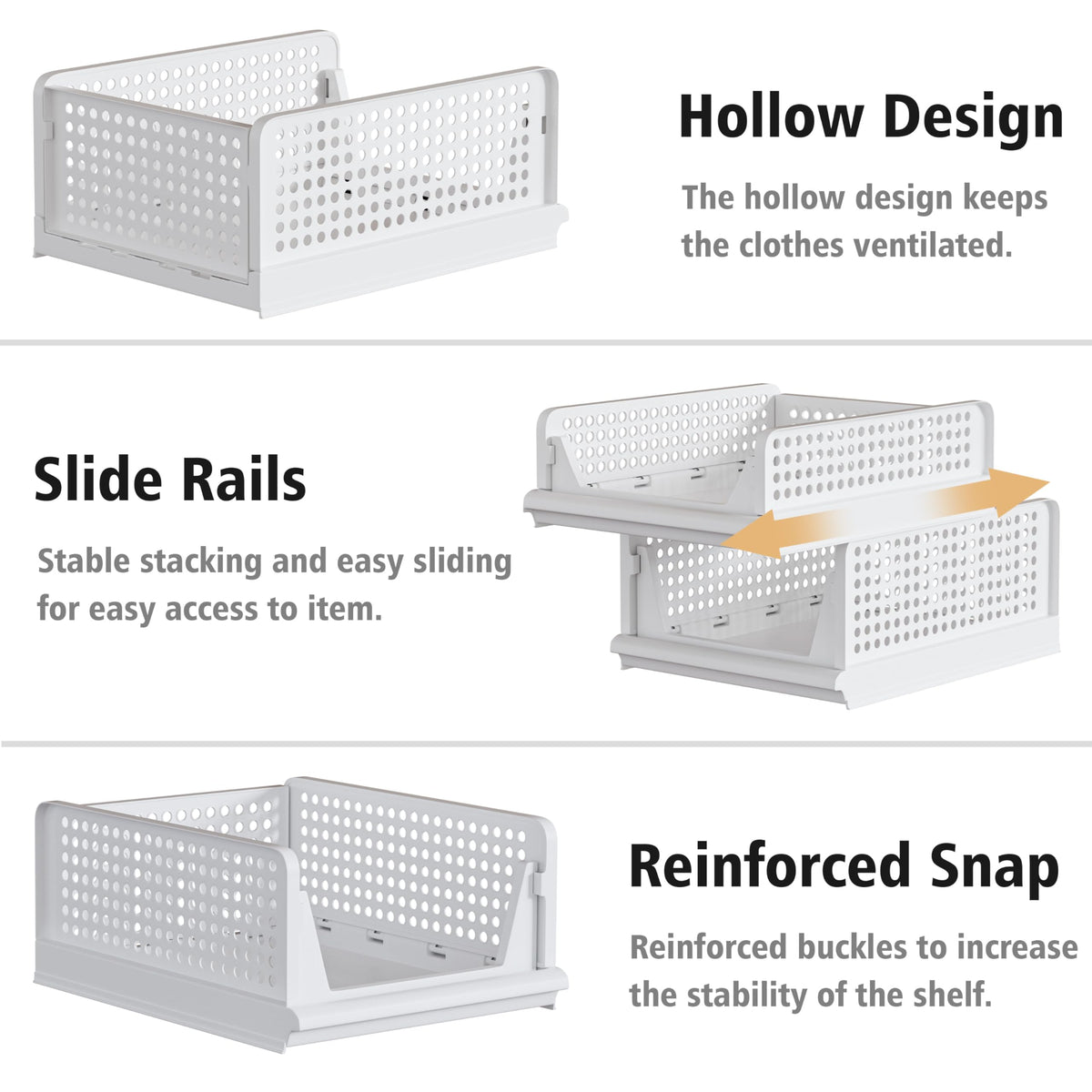 5 Pack Stackable Storage Bins (5 Count)