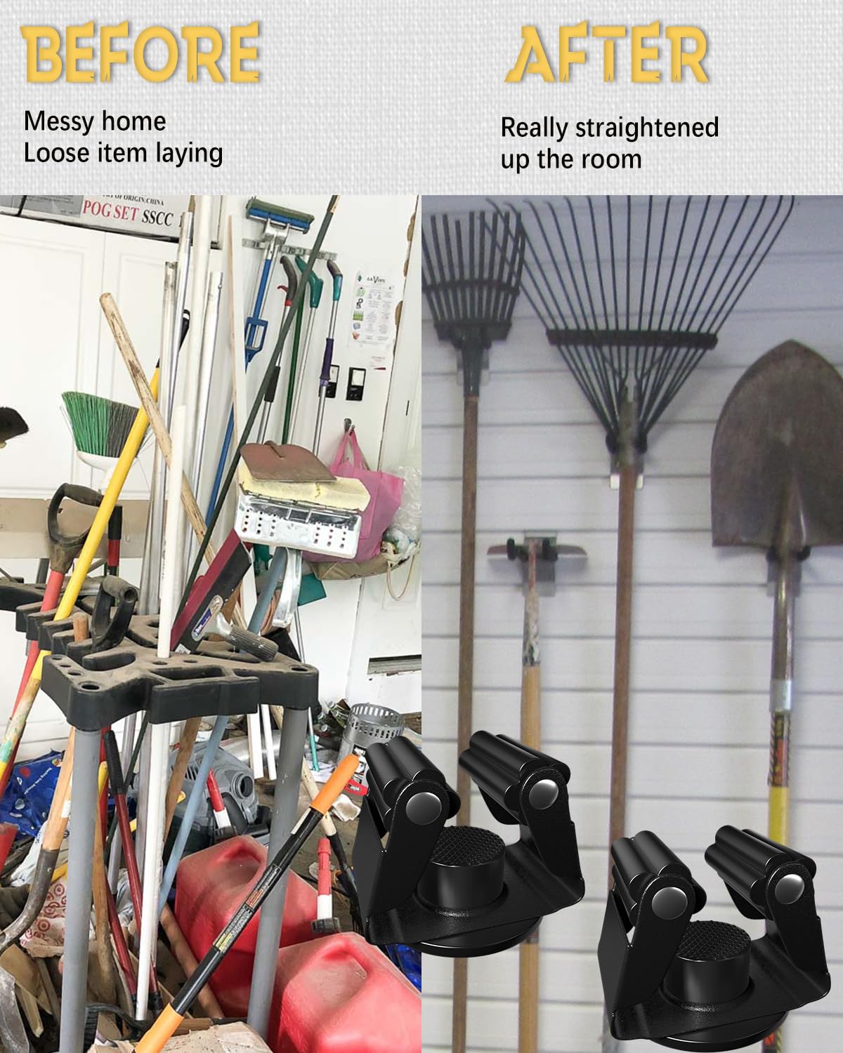 Magnetic Mop and Broom Holder (8 Count)
