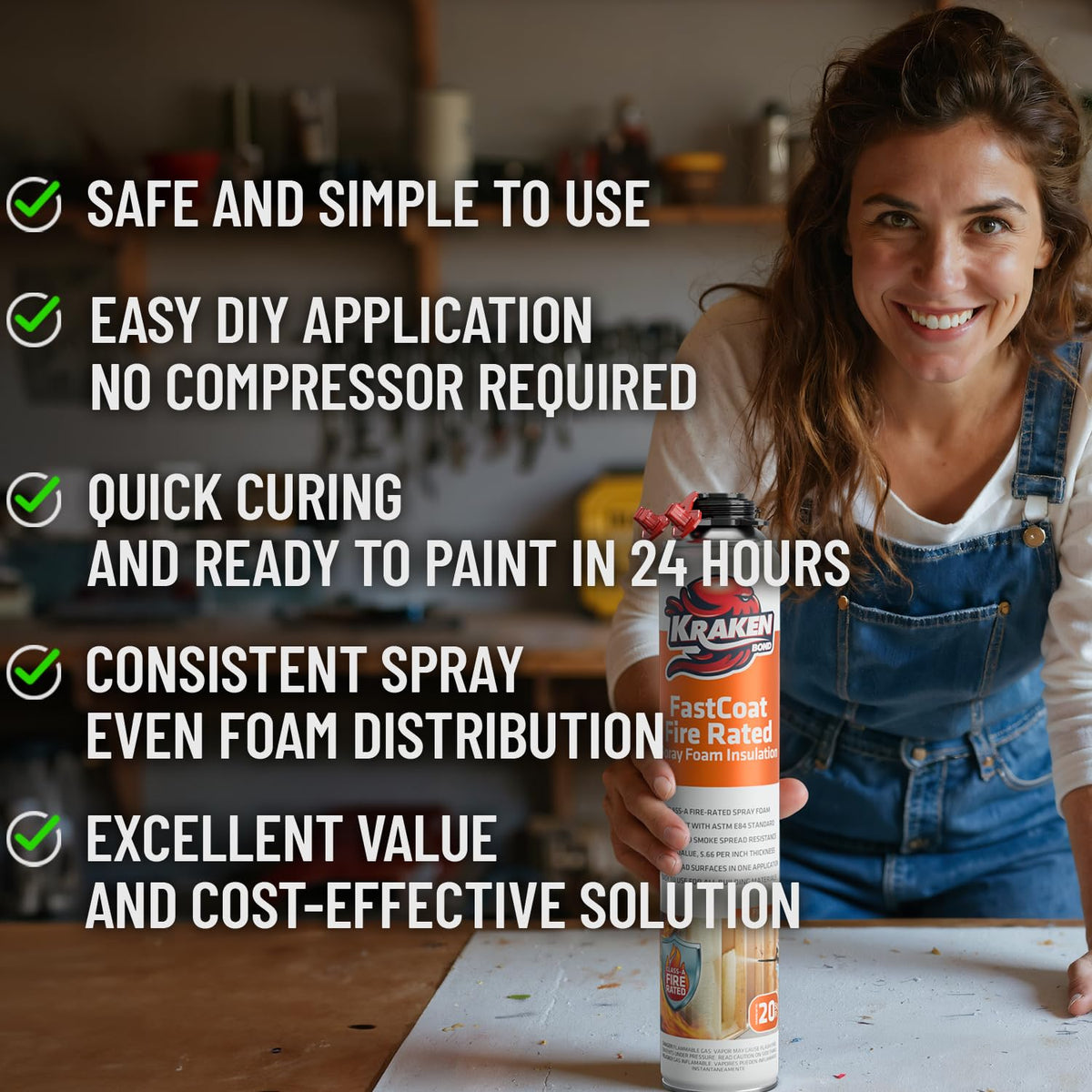 Fastcoat Fire Rated Spray Foam Insulation Closed Cell in a Can 360 sq ft (18 Count)