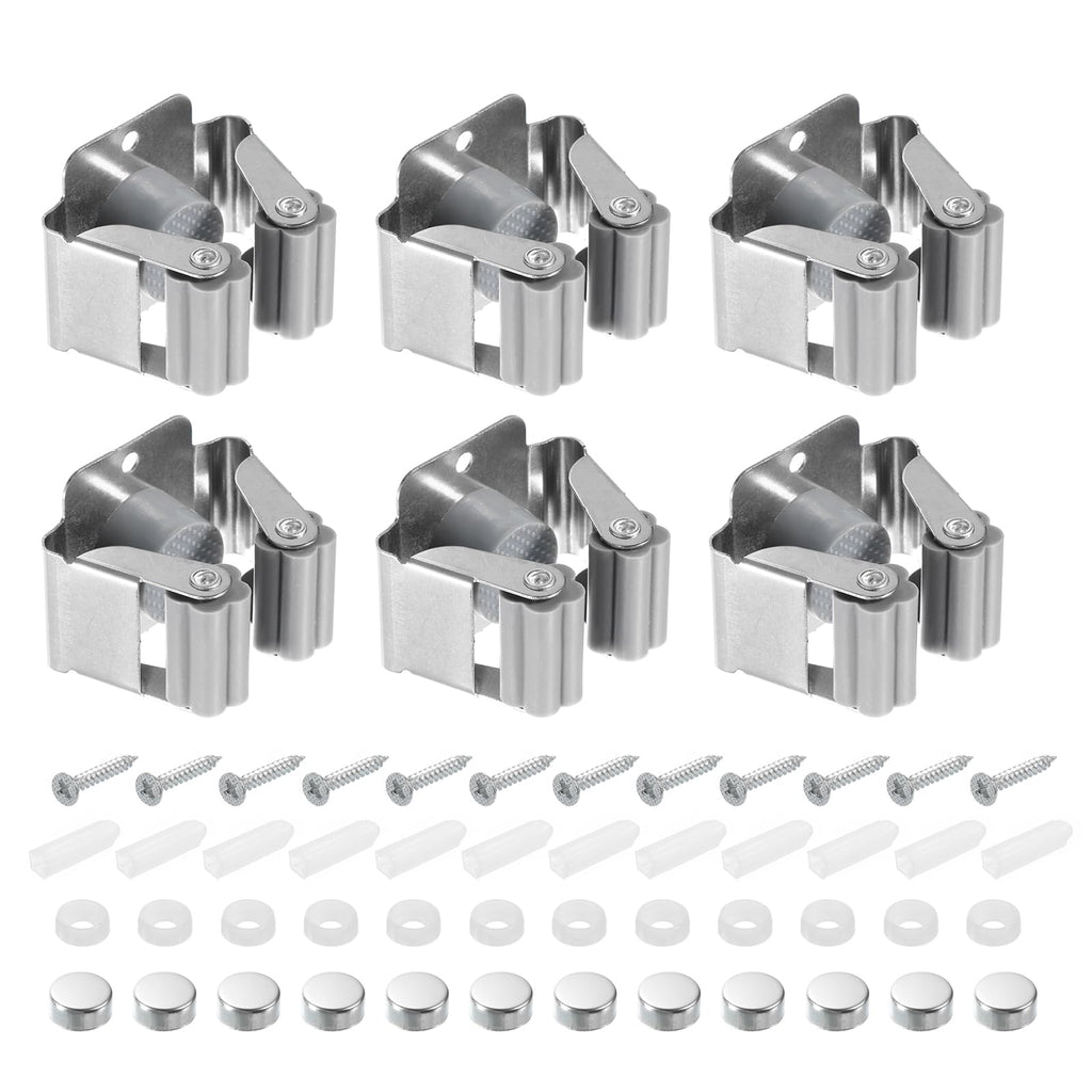 6pcs Mop Broom Holder Wall Mount