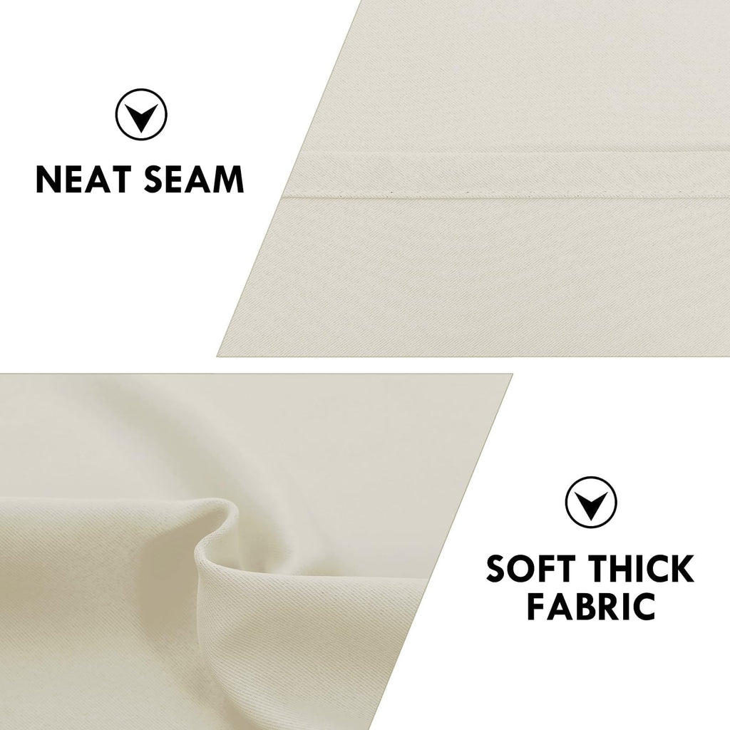 Short Blackout Curtains 52 x 36 Inch for Kitchen RV Bunk Light Beige (2 Count)