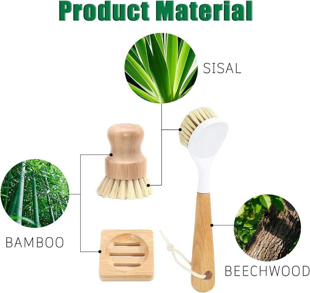 Bamboo Vegetable Brush (2 Count)