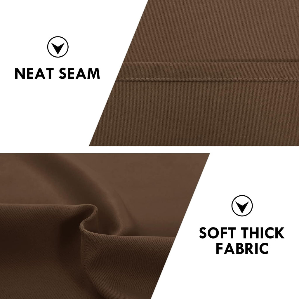 Short Blackout Curtains 52 x 36 Inch Long for Kitchen RV Bunk Brown (2 Count)