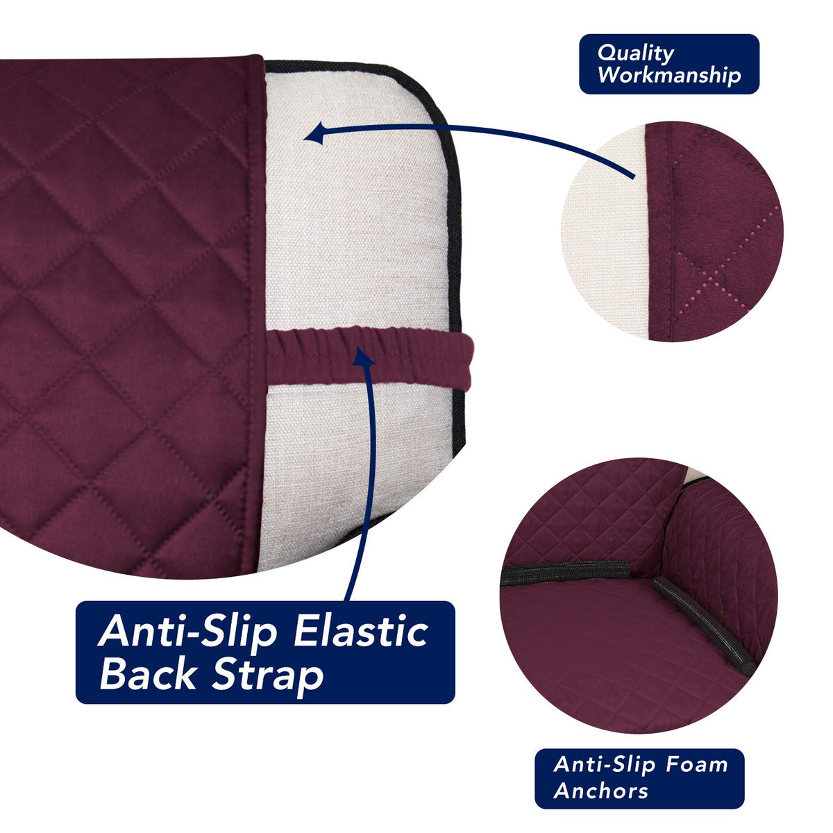 Reversible Quilted Couch Covers for Dogs Oversized Sofa Cover 78”