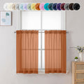 Orange Sheer Curtains 36 inch Length 2 Panels (2 Count)