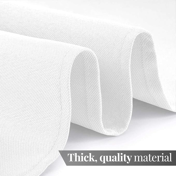 WEALUXE 2 Pack White Kitchen Table Cloth for Folding Table 4ft [ 60x84 in ] Rectangle Tablecloth Set, Stain and Wrinkle Resistant Washable Polyester Table Cover for Dinner Table, Wedding, Party