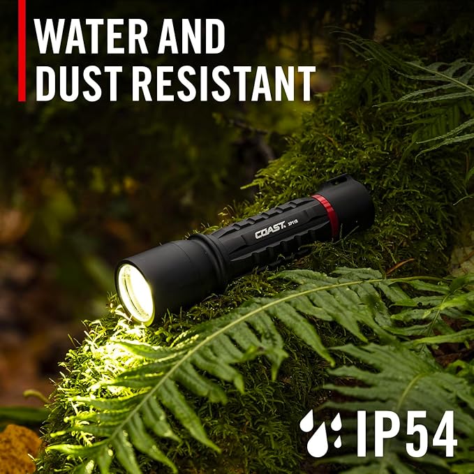 COAST XP11R Rechargeable Dual Power LED Flashlight, 3000 Lumens, Black