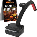 Grill Brush Bristle Free, Grill Brush for Outdoor Grill, Grill Brush and Scraper, Steam Grill Cleaner Brush with Replaceable Steel Fiber Woven Cleaning Head for Grill/Smoker/Gas/Charcoal Grill