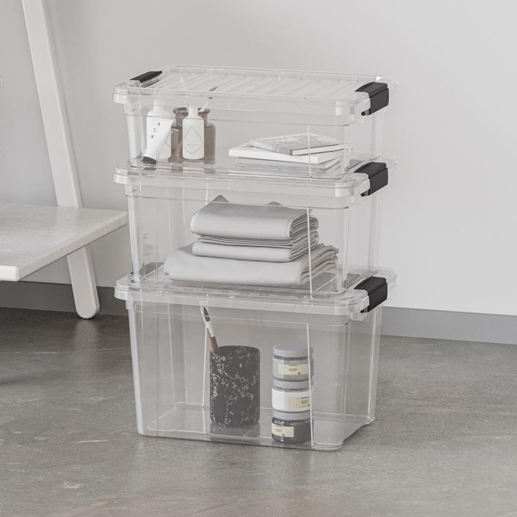 11 Quart Clear Plastic Storage Boxes with Lids (3 Count)