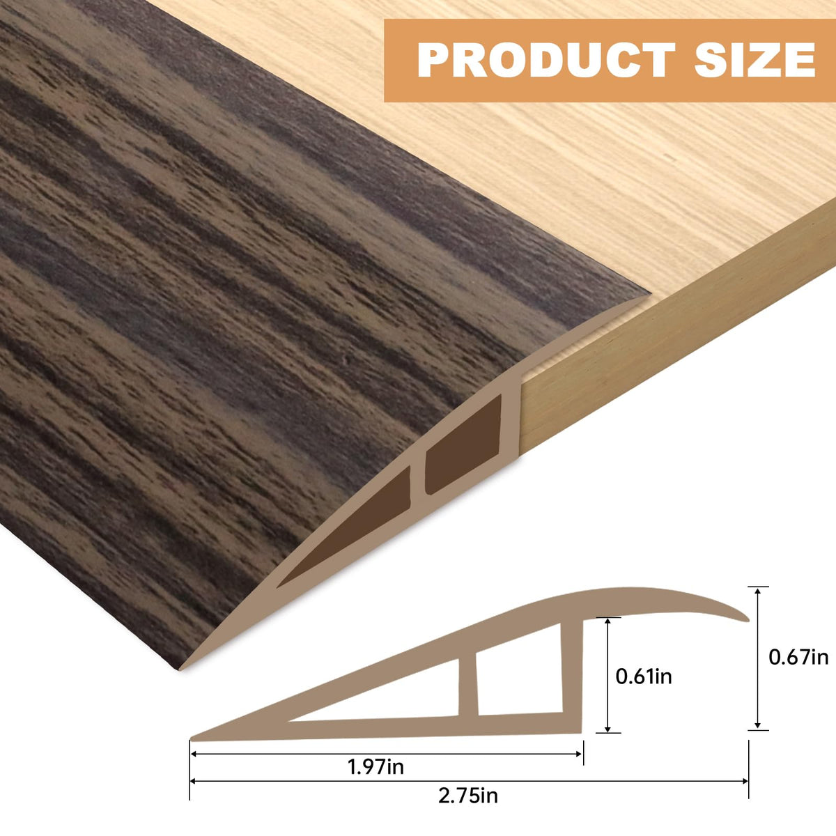Vinyl Door Threshold Flooring Transition Strip Self Adhesive Carpet Edging Strip for Laminate Doorway Edge Threshold from 2 (10 Foot)