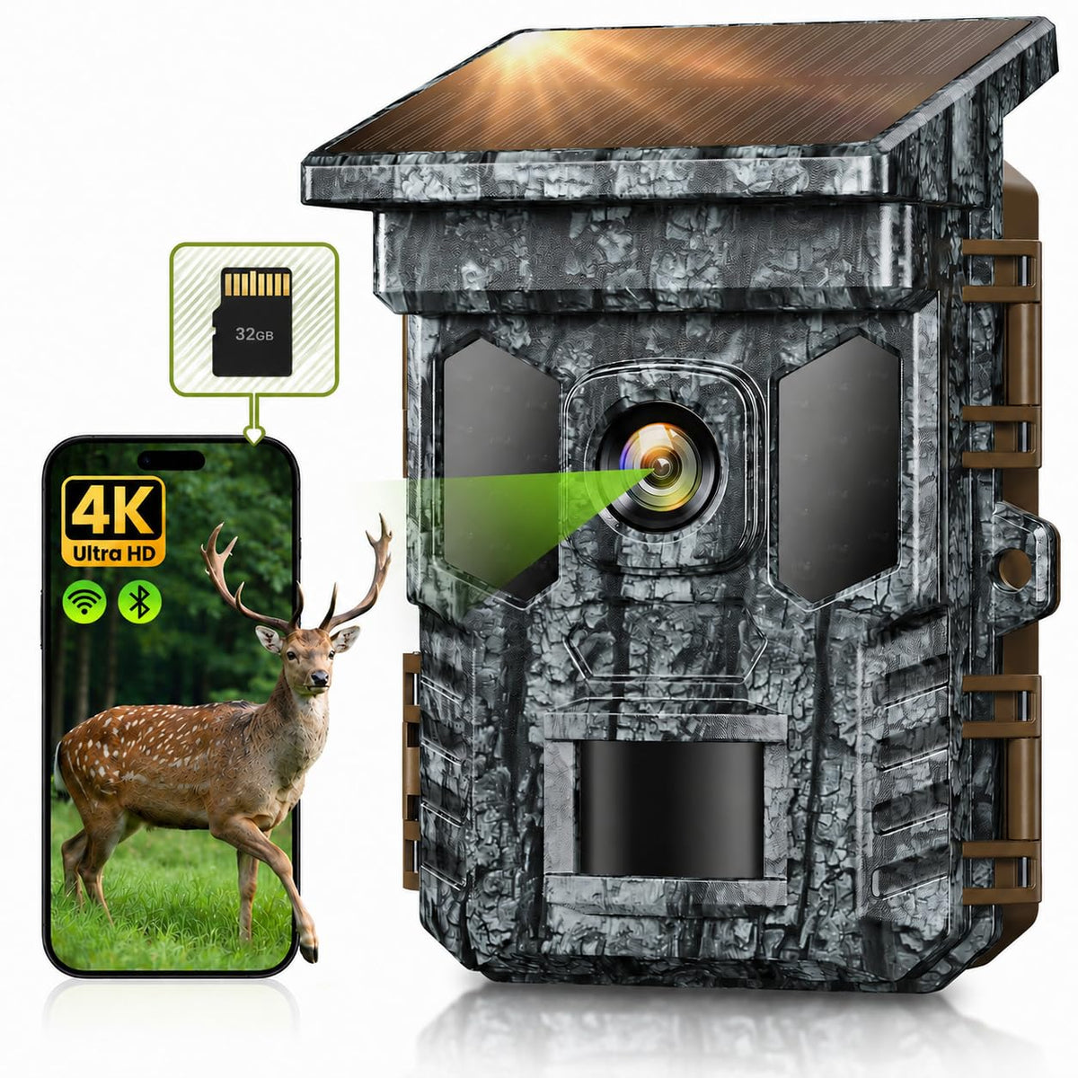 VIDVIS Trail Camera - 4K, 64MP, Solar, WiFi