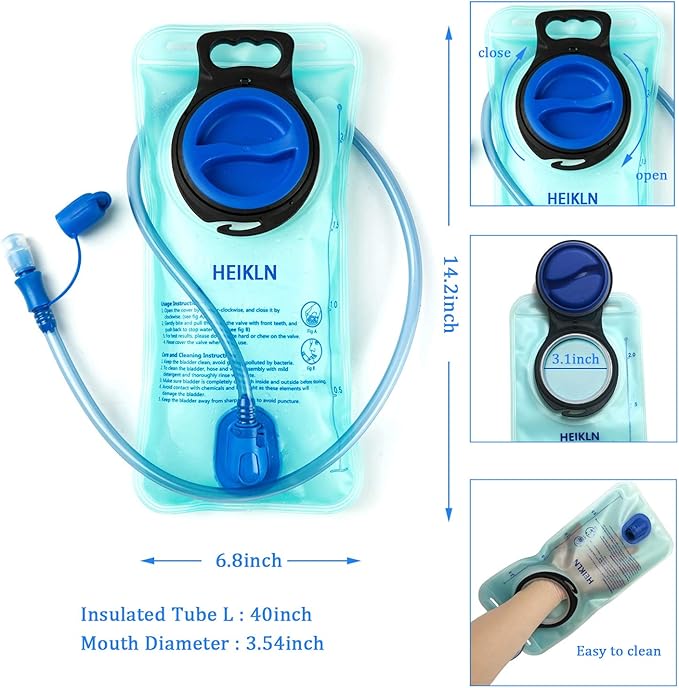 Hydration Bladder 1.5L-2L-3L,Leak Proof Water Reservoir, BPA Free Military Water Storage Bladder Bag Hydration Pack Replacement Easy Clean for Bicycling Hiking Camping Hunting Running