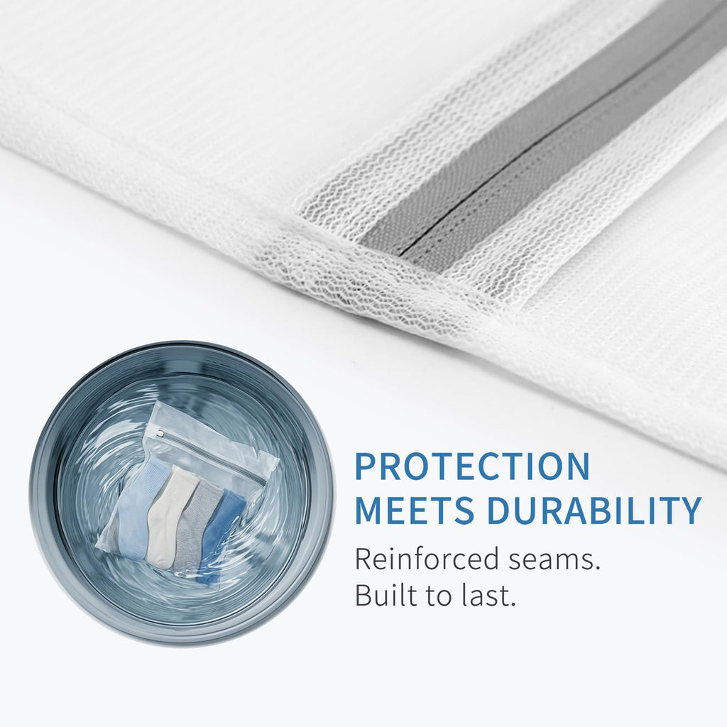 4Pcs Durable Fine Mesh Laundry Bags for Delicates (4 Count)