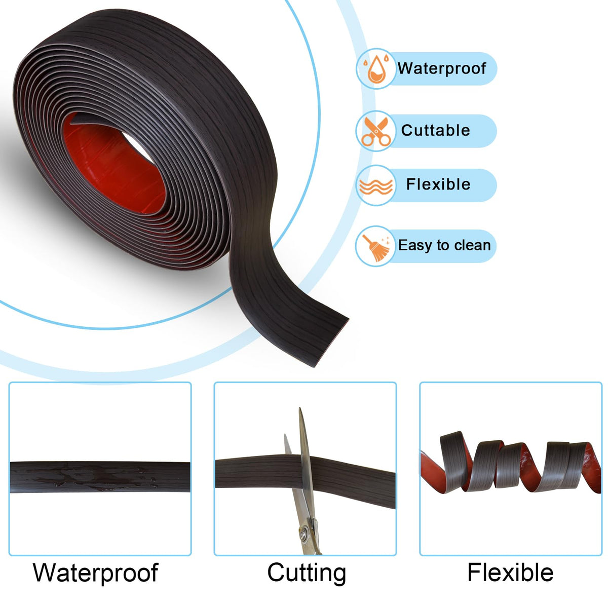 Floor Transition Strip & Self Adhesive Floor Vinyl Floor Edge Trim Laminate Floor Gap Covering Joining Strip (118 Foot)
