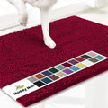 Muddy Mat® AS-SEEN-ON-TV Highly Absorbent Microfiber Door Mat and Pet Rug, Non Slip Thick Washable Area and Bath Mat Soft Chenille for Kitchen Bathroom Bedroom Indoor and Outdoor - Maroon 24" x 72"