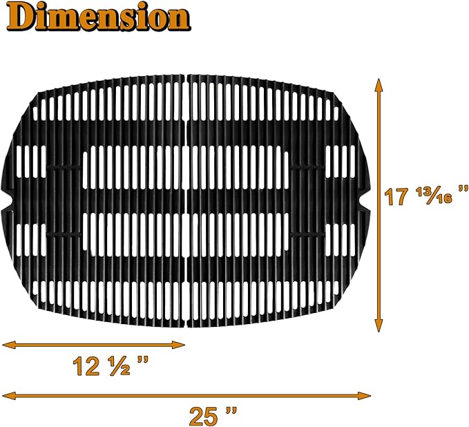 Q3200 Grill Grates Replacement Parts for Weber Q300 Q 3200 Q3000 Q320 Q 300 Q 320 Q 3000 Grill Parts Cast Iron Cooking Grates 57060001 586002 404341 426001 7646 Cooking Grids Accessories 2 Pcs