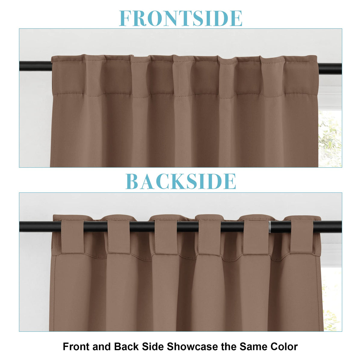 Blackout Curtains & Drapes for Bedroom 54 inches Long (2 Count)