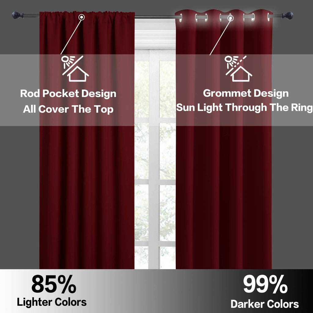 Short Blackout Curtains for Small Window Kitchen Bathroom Cafe RV (2 Count)
