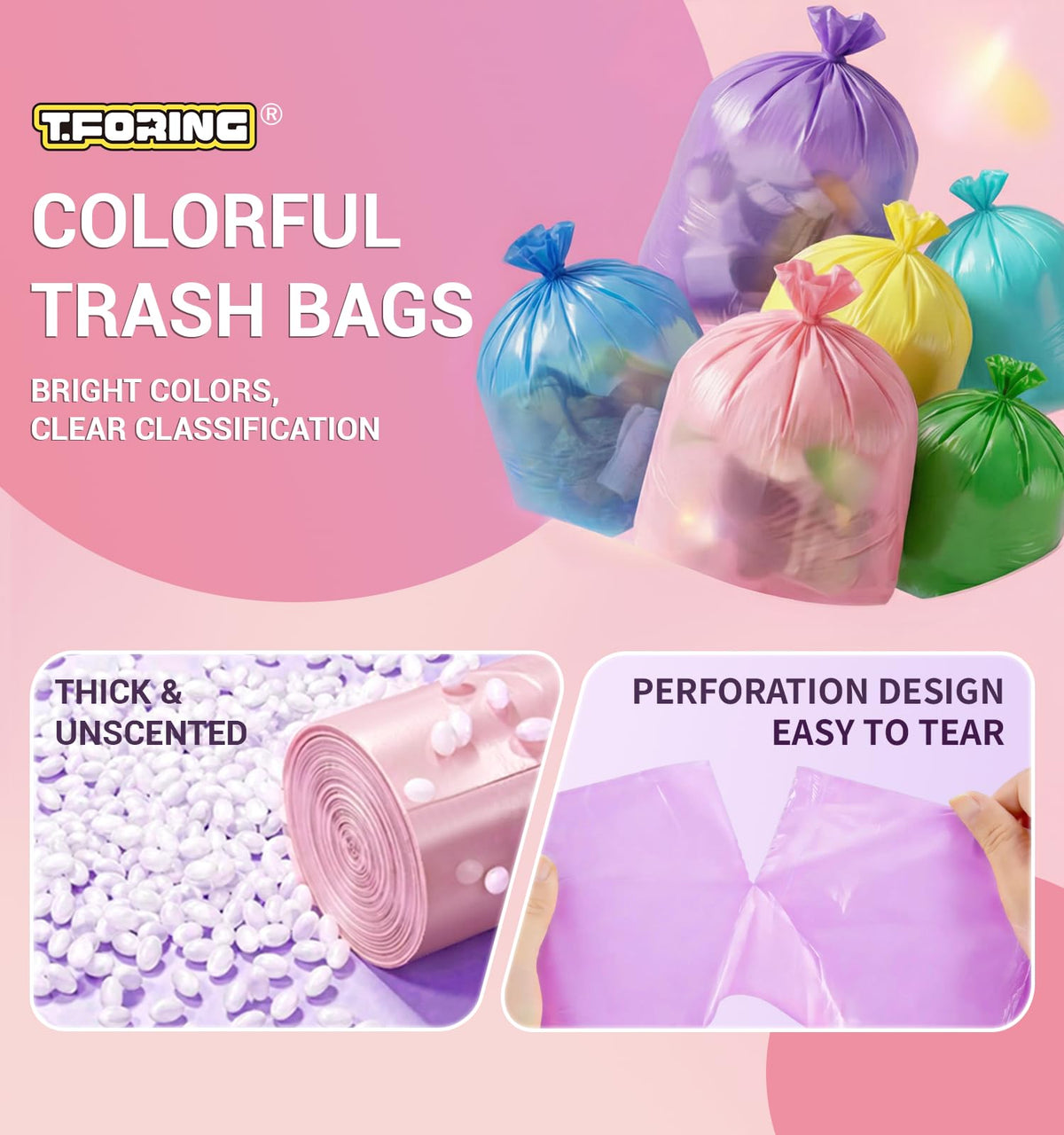 Small 5 Gallon Trash Bags Unscented (150 Count)