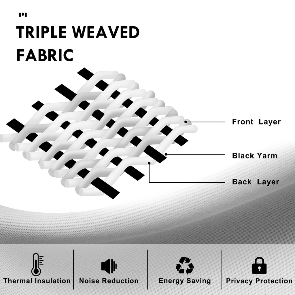 Blackout Curtains for Bedroom Living Room 52 x 45 Inch Long 2 Panels (2 Count)