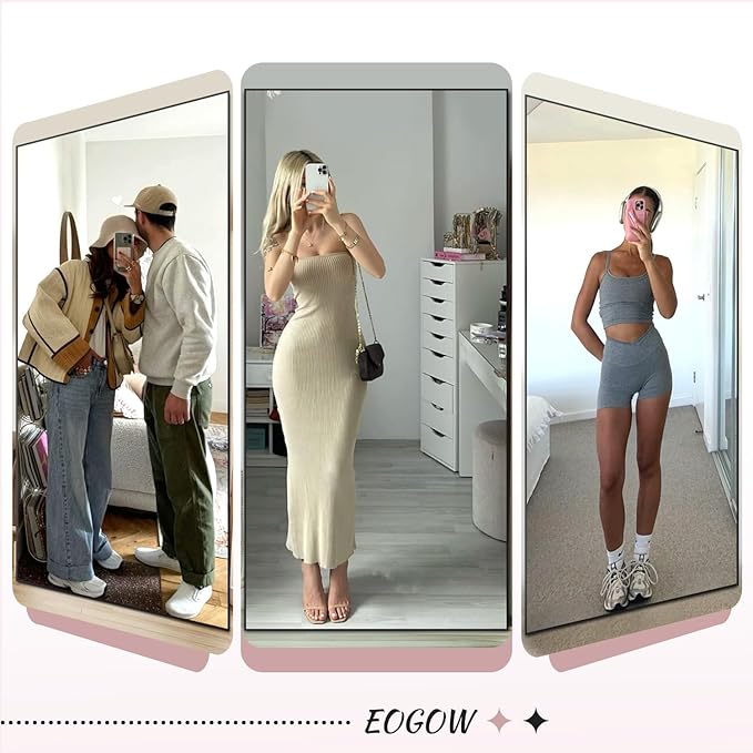 EOGOW 71" x 31" Full Body Mirror,Tempered Glass Shatterproof Full Length Mirror with Stand, Hanging, Wall Mounted Leaning for Bedroom Living Room Entryway