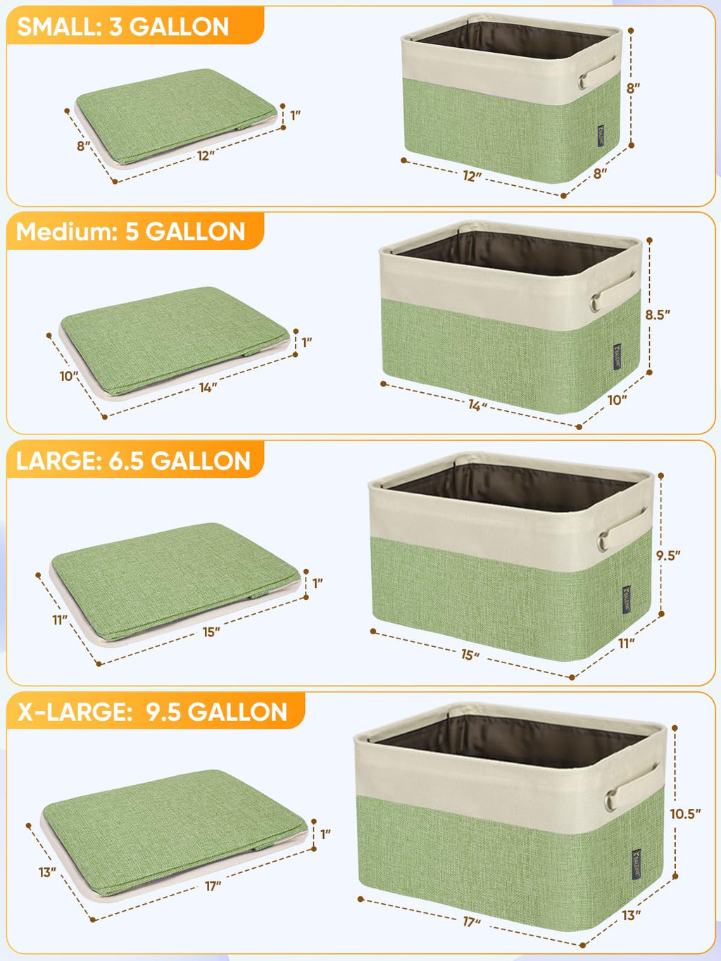 2 Pack Fabric Closet Storage Bins for Shelves (2 Count)