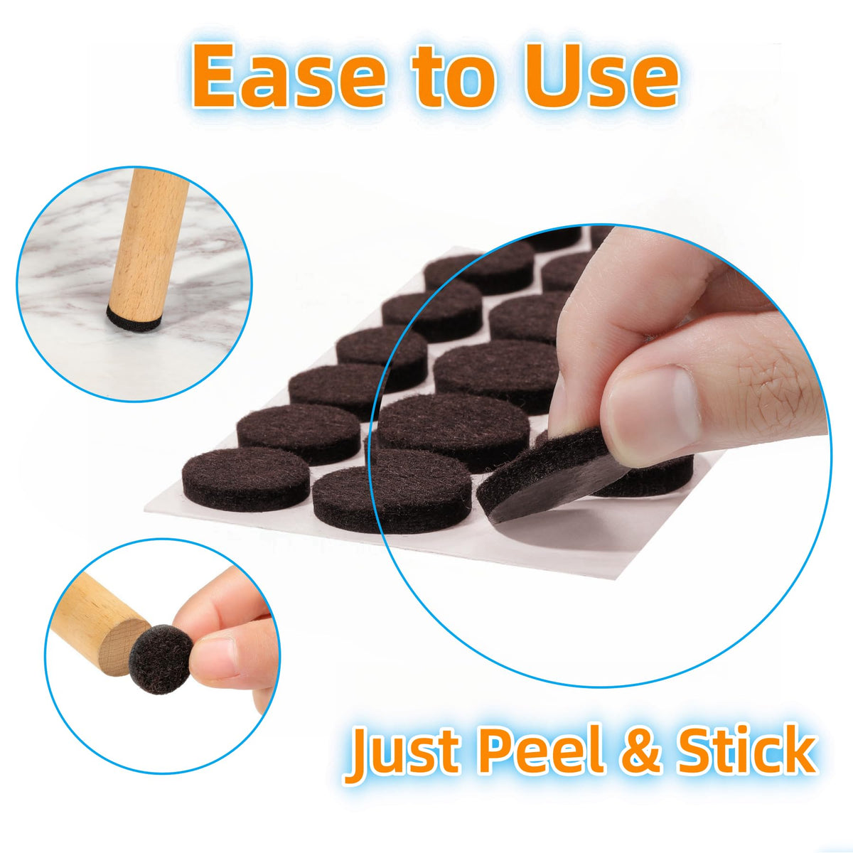 Felt Furniture Pads for Hardwood Floors 164 Piece (129 Count)