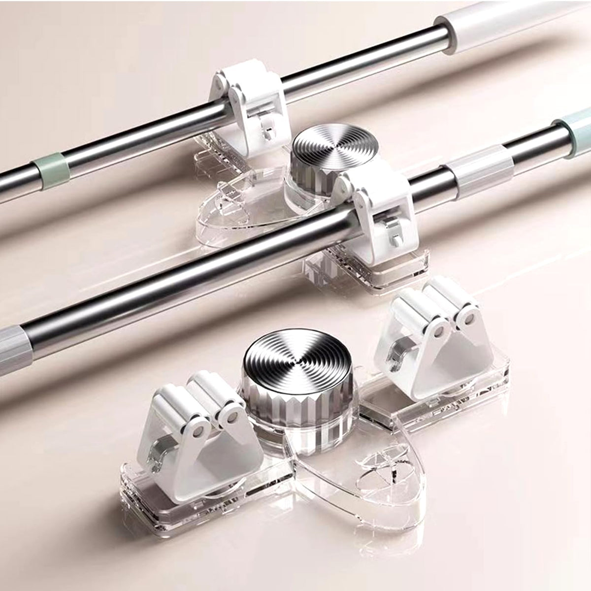 6 Pack Broom Holder Wall Mount Mop Hanger