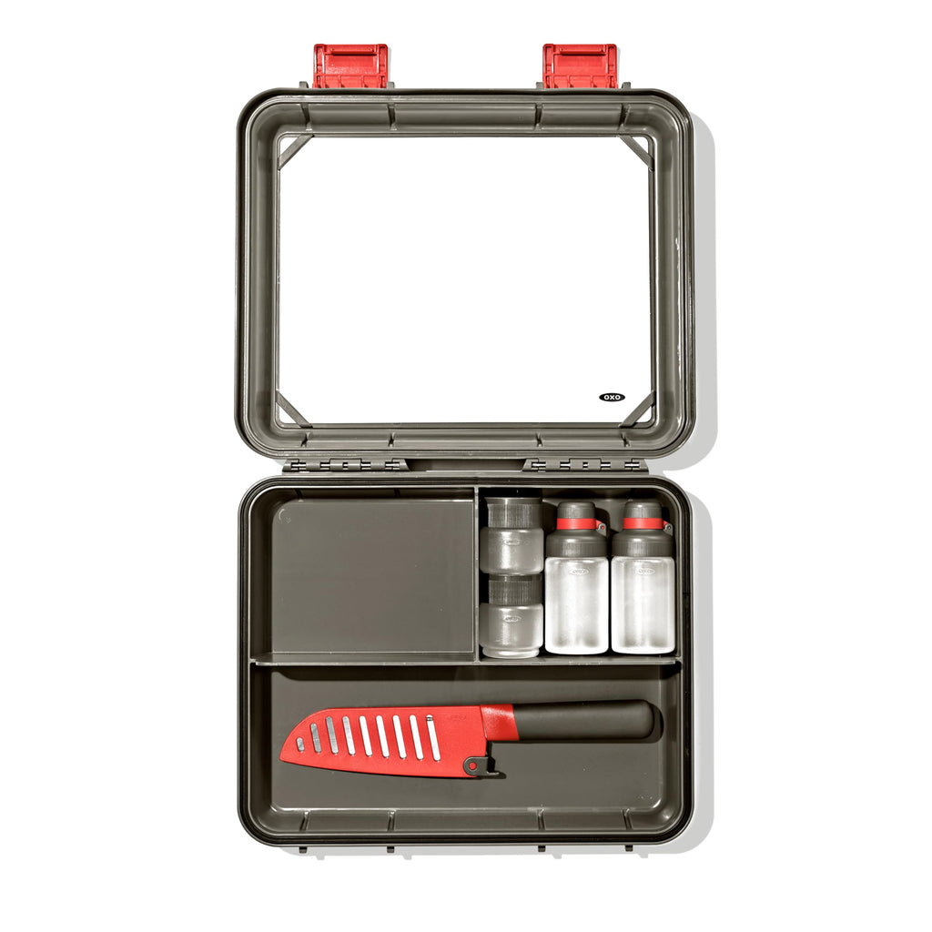 OXO Outdoor Camp Kitchen Prep Set | Camping Cooking Set | Camping Utensils Holder | Camp Cooking Utensils | Outdoor Kitchen Essentials | Travel Utensil Tool Kit