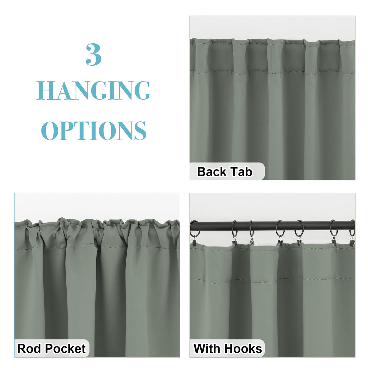 Blackout Curtains for Living Room Bedroom Dining Nursery Office (2 Count)