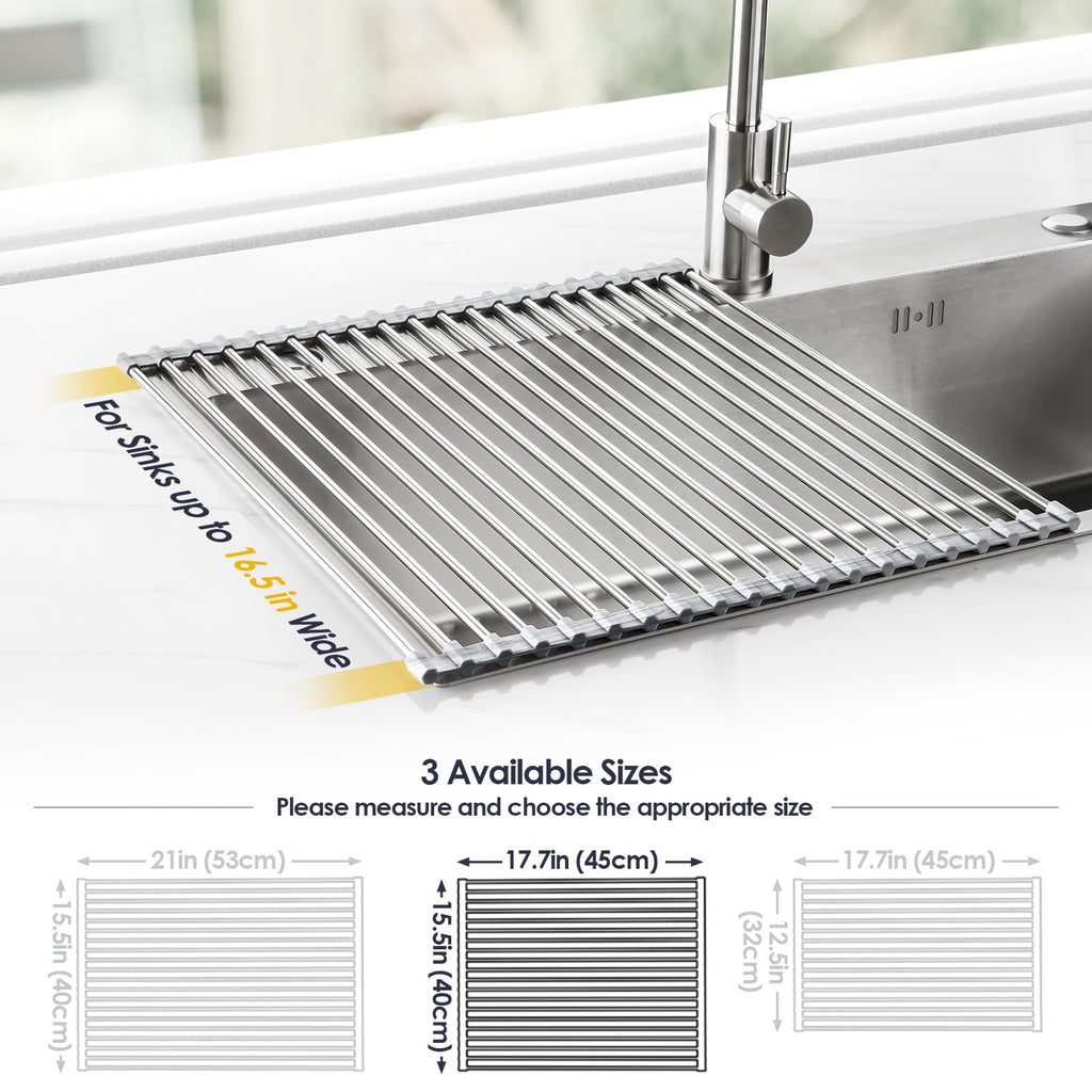 Roll Up Dish Drying Rack Over Sink