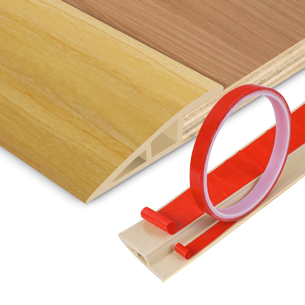 Floor Transition Strip Vinyl Door Threshold Ramp Self Adhesive Carpet Edging Strip Doorway Edge Trim (3.3 Foot)