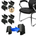 Rectangle U Shaped Sled Chair Leg Tips Cap with Felt Pads (8 Count)