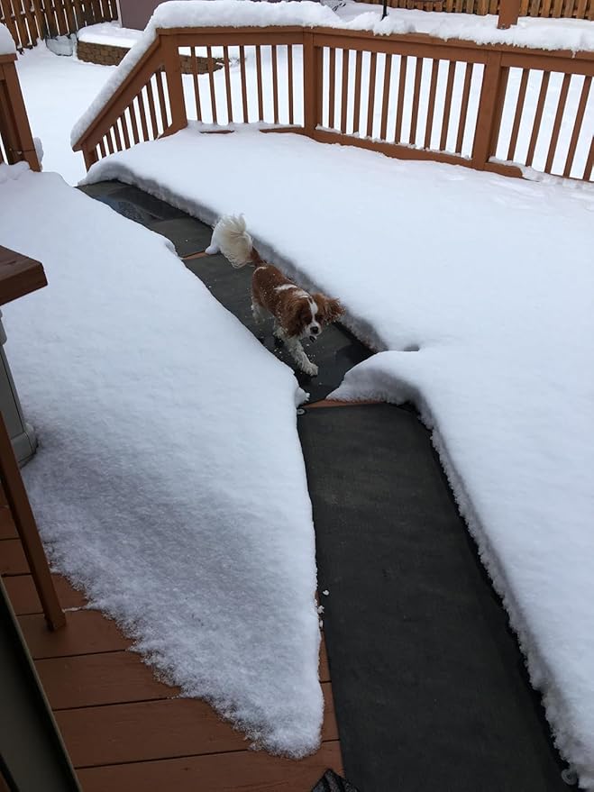 HeatTrak Heated Snow Melting Mat with Power Unit - Heated Outdoor Mats for Walkways - Electric Snow Melting Mats for Decks and Sidewalks - No-Slip Snow and Ice Melt Heated Sidewalk Mat (30” x 30")