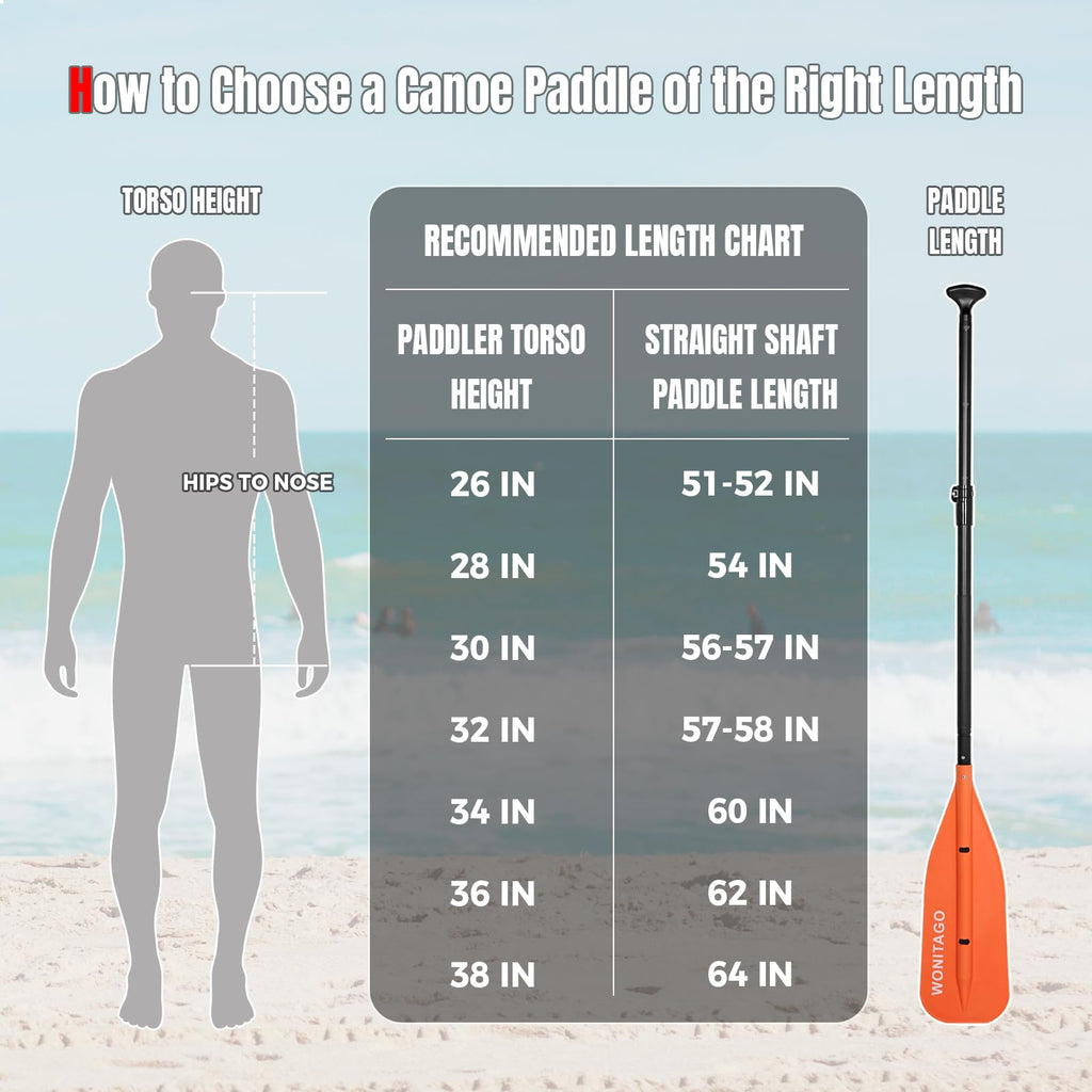 WONITAGO Canoe Paddle - 5 FT, Adjustable, Collapsible