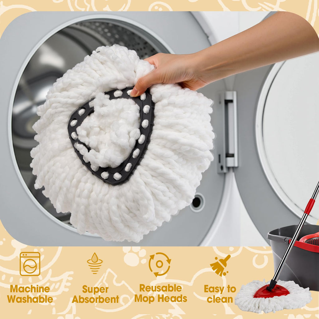 10 Pack Spin Mop Replacement Heads (10 Count)