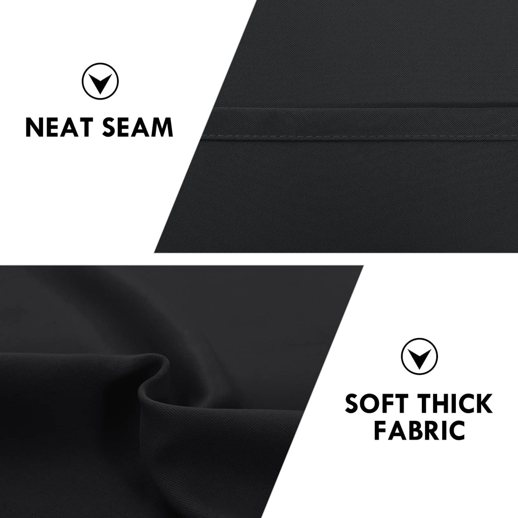 Short Blackout Curtains 60 x 36 Inch Long for Kitchen RV Bunk Black