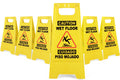 6 Pack 24 IN Caution Wet Floor Sign Bilingual Foldable Safety Sign (6 Count)