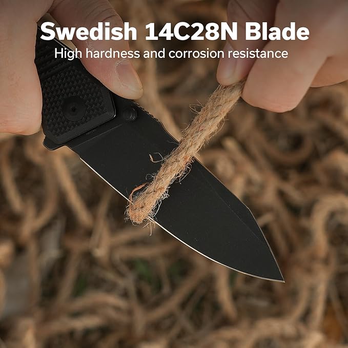 CIVIVI Placoid Pocket Knife for EDC, Folding Knife with 3.67" 14C28N Blade G-10 Handle For Men Women Gift C23079-1
