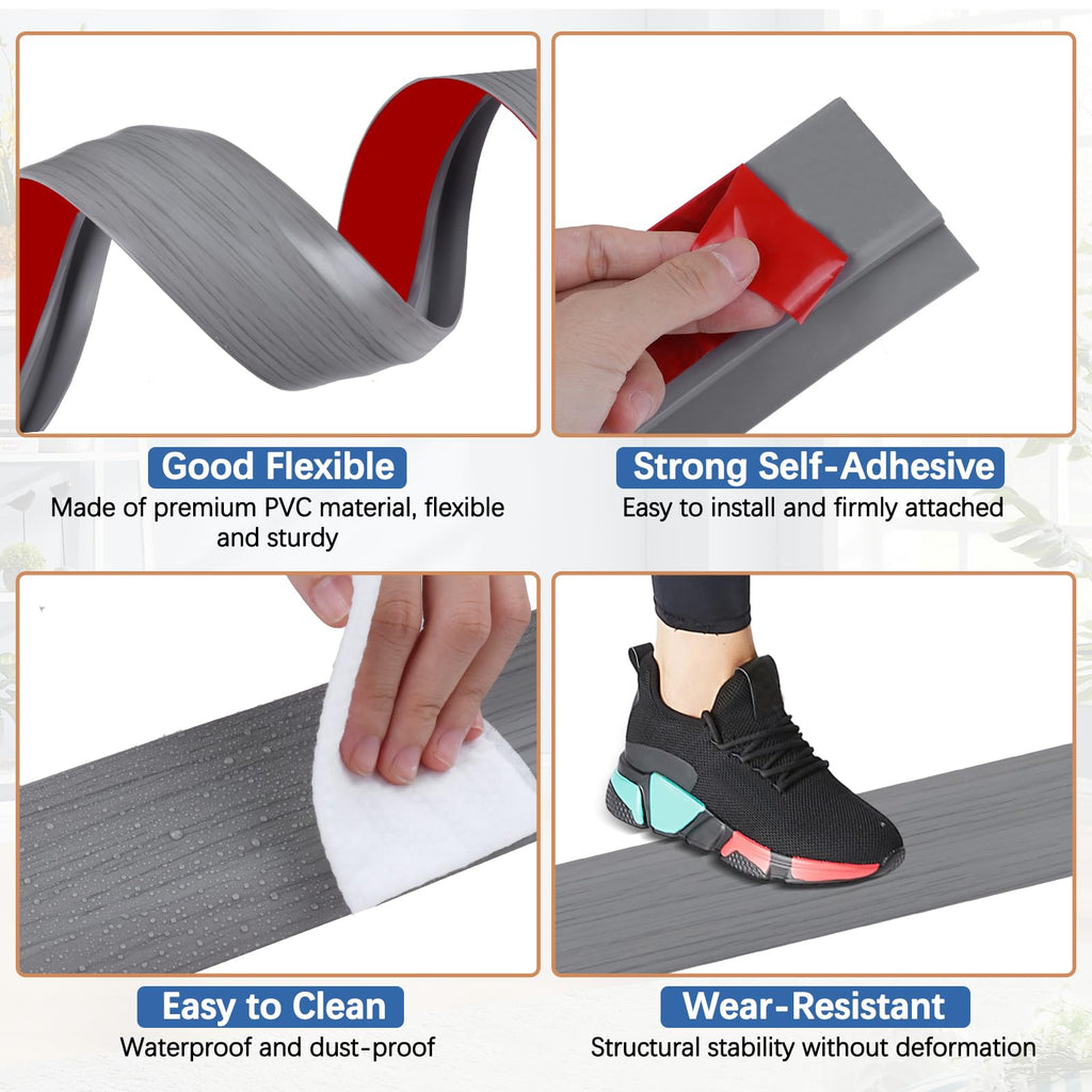 Vinyl Floor Transition Strip Self Adhesive Door Threshold Strip (3.3 Foot)