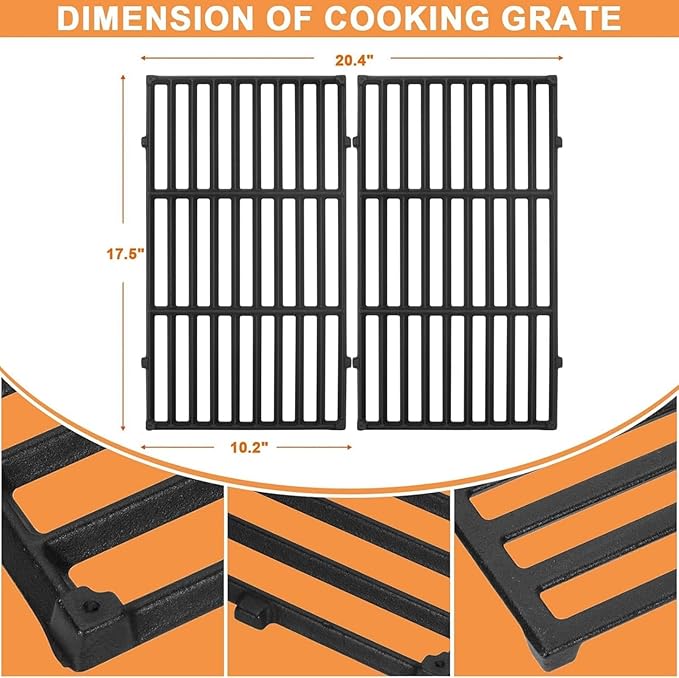 Grill Parts for Weber Spirit 2 Grill Parts Replacement GS4 Spirit II & I E210 E220 S210 S220, Accessories for Weber GS4 Grill Grates 7637, Flavorizer Bars 7635 67045 69796 for Weber 2 Burner Gas Grill
