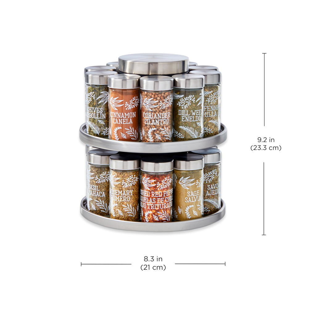 Salem 20 Jar Rotating Spice Rack with Spices Included