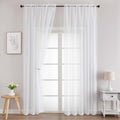 White Sheer Curtains 96 Inches Long 2 Panels (2 Count)