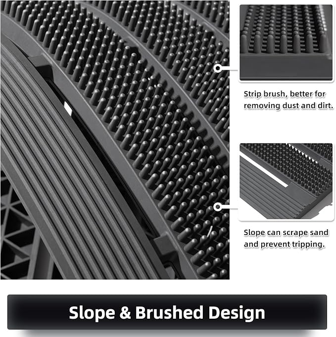 MATALL Waterproof Outdoor Door Mat - 36x24 Inches Non-Slip Drainage Large Door Interlocking Floor Mat for Indoor Home Pool Entry Garage（Gray ）