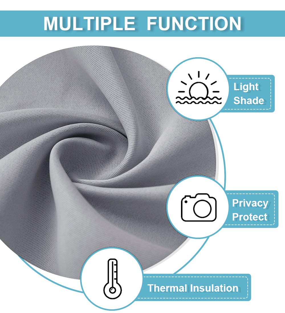 Blackout Curtains for Bedroom Living Room Nursery 63 inches Long (2 Count)