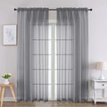 Charcoal Grey Sheer Curtains 84 Inches Long 2 Panels (2 Count)