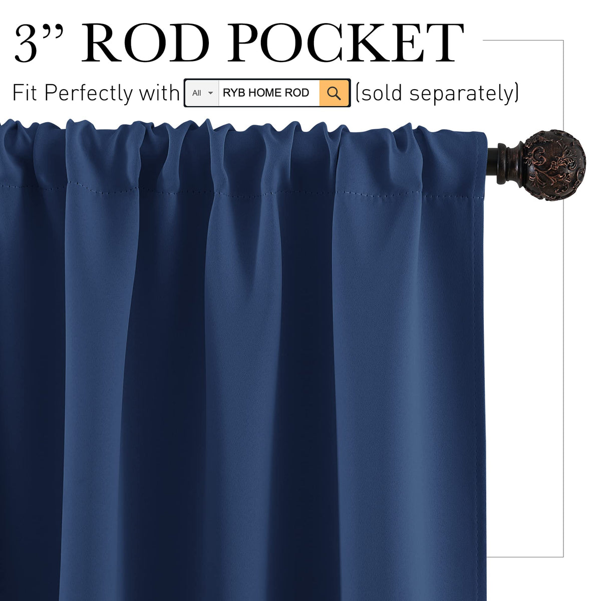 Cafe Blackout Curtains 30 inch Length (2 Count)